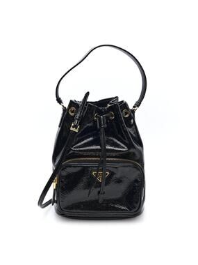 Prada Patent Duet Bucket Crossbody Bag #374076P10B